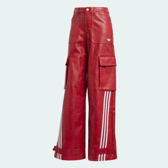 Adidas Red Cargo Pants with Stripes - Picture 2 of 7